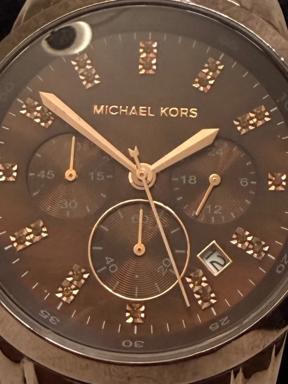 Michael Kors Brown Metal Wrist Watch #3